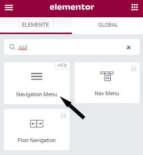 Elementor - Plugin Header und Footer Builder - Navigation Widget