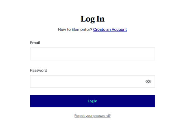 Elementor Website Login