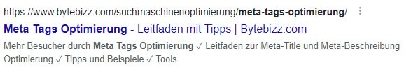 Snippet in der Google Suche