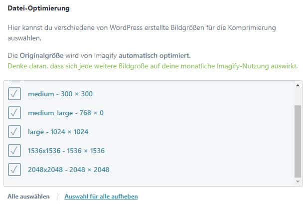 WordPress Bilder SEO - Bilder für verschiedene Displaygrößen mit Imagify