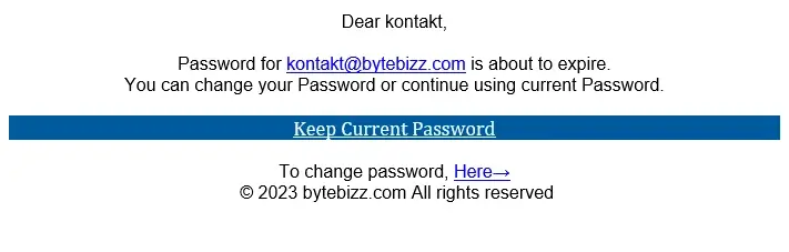 Beispiel Phishing-Mails Passwort
